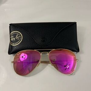 RayBan Aviator Pink Flash Lenses Sunglasses